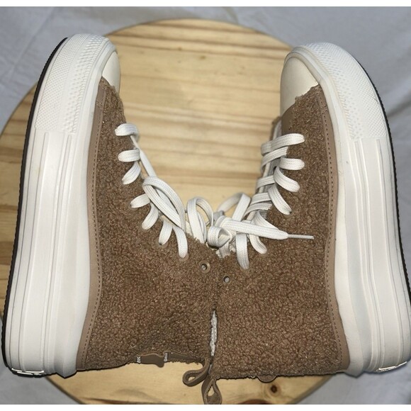 Size 7.5 - Converse Chuck Taylor All Star Move Platform High Sherpa - Tan - Picture 8 of 12